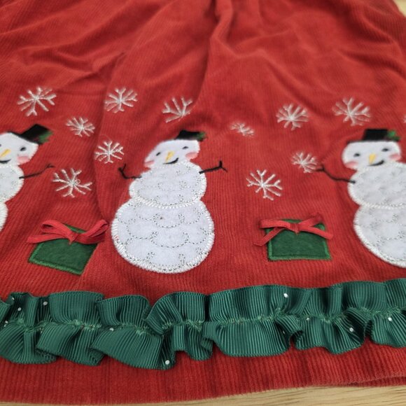 Nanette Kids Christmas Red Corduroy Snowman Dress Toddler *Size 2T* - Picture 3 of 10
